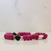 Fireweed Bracelet with ruby-red quartz, garnet, moonstone, and antique-brass accents inspired by Alaska fireweed