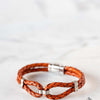 Brown leather Atigun Pass Bracelet inspired by the Continental Divide in Alaska’s Brooks Range