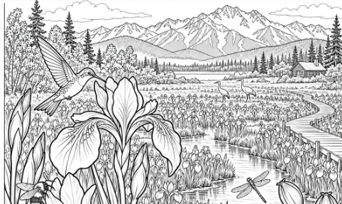 Wild Alaska: An Adult Coloring Journey - Digital Download