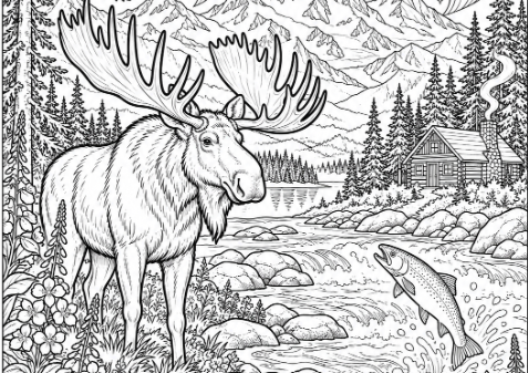 Wild Alaska: An Adult Coloring Journey - Digital Download